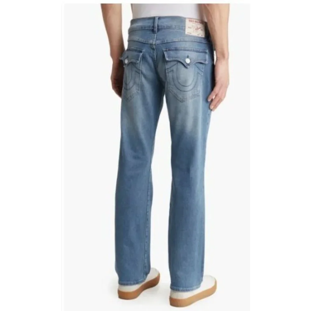 True Religion Geno Relaxed Slim Mens Jeans Size 40x32 Medium Wash Blue Denim